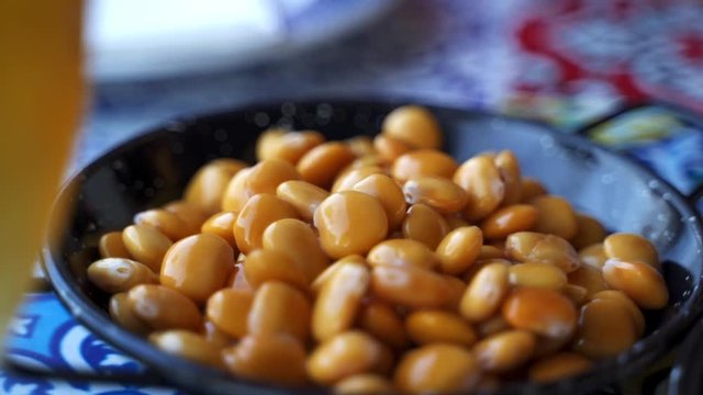 Tremocos Portguese Beer Snack, Lupin beans, Close Up