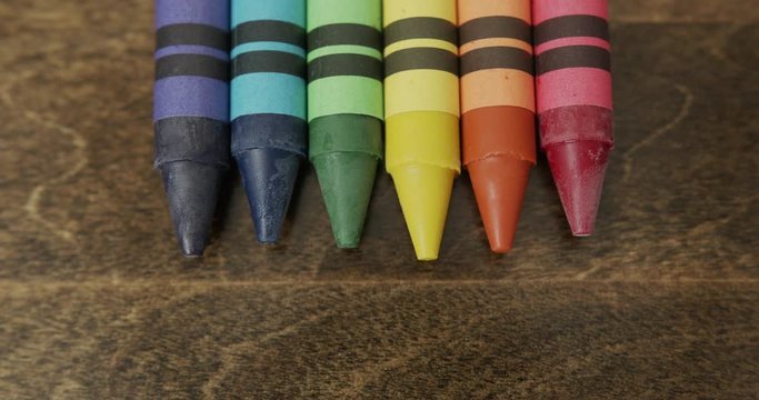 Close Up of Crayons on Table