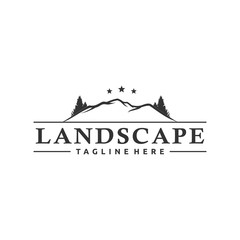 Fototapeta na wymiar Landscape, mountain, outdoor simple logo design inspiration