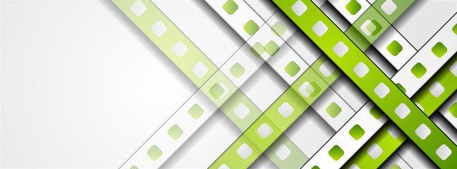 Green and grey contrast stripes abstract tech background. Vector illustration