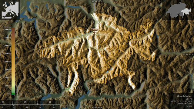 Graub&uuml;nden, Switzerland - composition. Physical