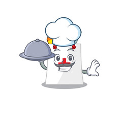 mascot design of drug shopping bag chef serving food on tray
