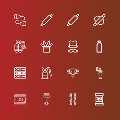 Editable 16 cylinder icons for web and mobile