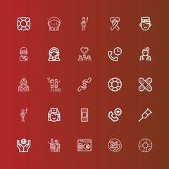 Editable 25 assistance icons for web and mobile
