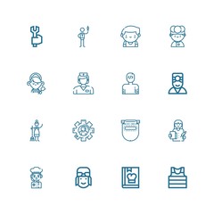Editable 16 profession icons for web and mobile