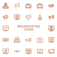 Editable 22 broadcasting icons for web and mobile