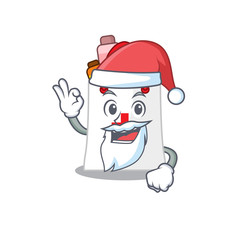 cartoon character of drug shopping bag Santa having cute ok finger