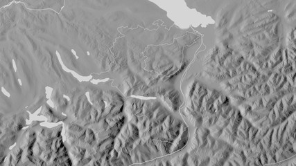 Sankt Gallen, Switzerland - outlined. Grayscale