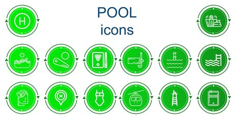 Editable 14 pool icons for web and mobile