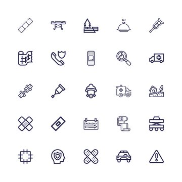 Editable 25 accident icons for web and mobile