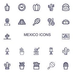 Editable 22 mexico icons for web and mobile