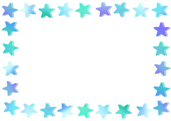 水彩　星　フレーム　water color star frame