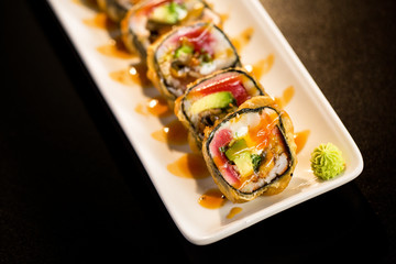 japanese food sushi closeup 