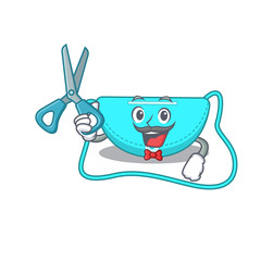 sling bag cartoon character design as talented barber