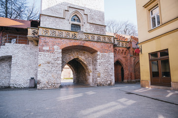 Fototapeta premium Entrance to the old medieval citadel in Krakow, Poland