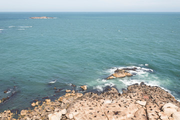Aerial view of the coast of Cabo Polonio, in Rocha, Uruguay