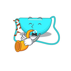 sling bag musician of cartoon design playing a trumpet