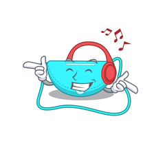 sling bag Cartoon design concept listening music on headphone