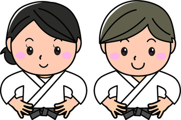 男女01_02（スポーツ・武道・道着）