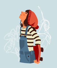 Girl with skateboard