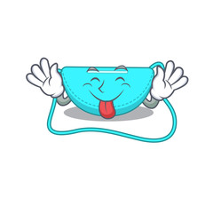 Funny sling bag cartoon design with tongue out face