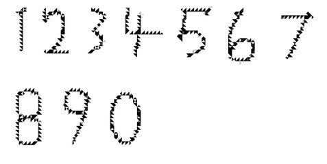 Numbers jagged style