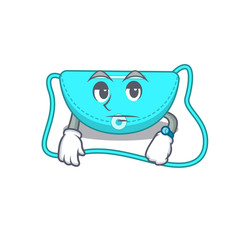 Mascot design style of sling bag with waiting gesture