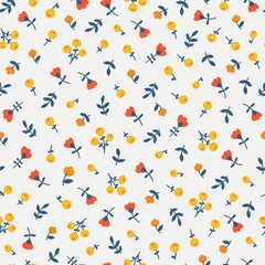 Seamless colorful ditsy floral pattern background.