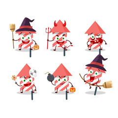 Halloween expression emoticons with cartoon character of fire cracker