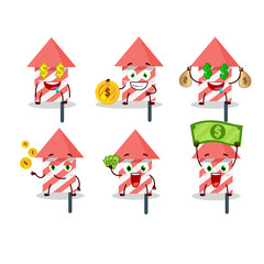 Fire cracker cartoon character with cute emoticon bring money