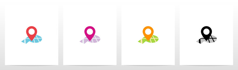 Location Pin On Letter Logo Design P