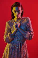 celebrity in disco dress