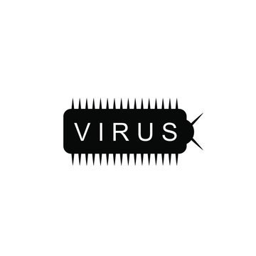 Computer virus bug logo icon sign medical style scientific modern design Fashion print clothes apparel greeting invitation card picture banner badge poster flyer websites Vector Illustration