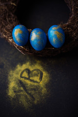 easter eggs in the nest