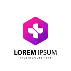 Obraz premium Abstract Hexagon Medical Logo Design Template Premium Vector