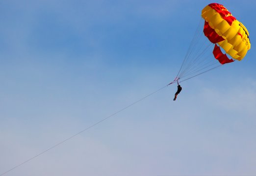 Low Angle View Of Parachute Against Sky