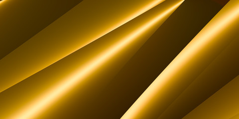 Golden metal abstract geometric wallpaper, rich color, 3D illustration, 3D rendering