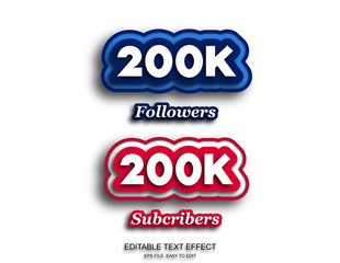 Number and followers text effect