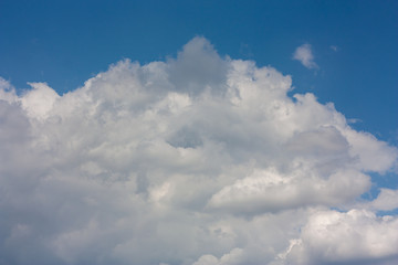Beautiful white clouds in the spring sky of Krasnodar.