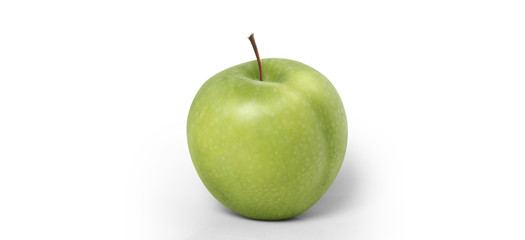 Perfect  Green Apple Isolated. Full Depth of Field with Clipping Path