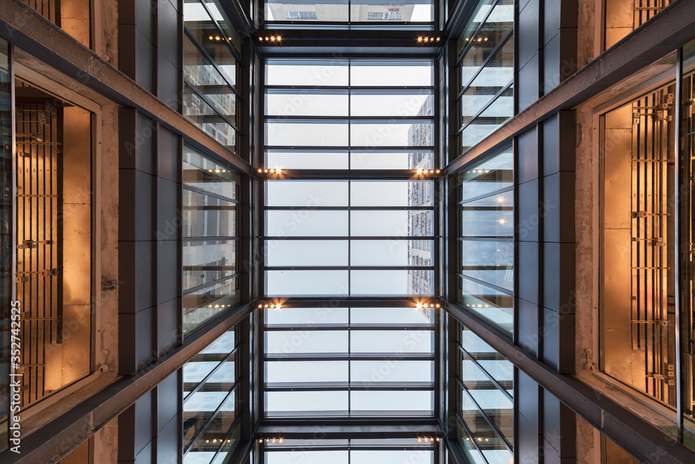 Aufkleber interior view of modern architecture. building abstract background