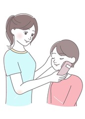 肌年齢　チェック　測定　診断　サロン　肌年齢測定器　イラスト