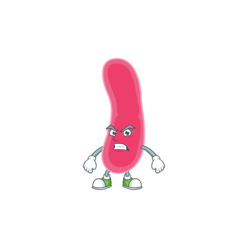 cartoon drawing of fusobacteria showing angry face