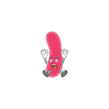 cartoon character design of fusobacteria having shocking gesture