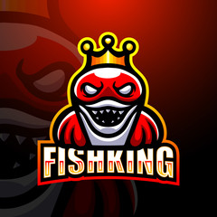 Fishking mascot esport logo design