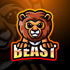 Lion mascot esport logo design