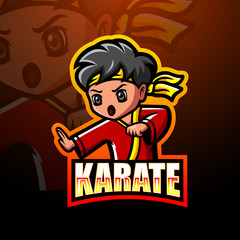 Karate martial mascot esport logo design
