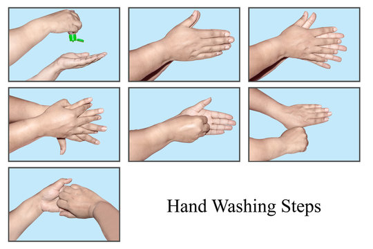 Hand Hygiene - Steps of Cleaning Hands with Hand Sanitizer 
