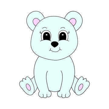 Cute cartoon polar bear. Vector illustration for children.