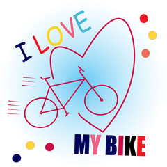 vector illustration i love my bike